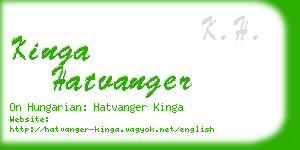 kinga hatvanger business card